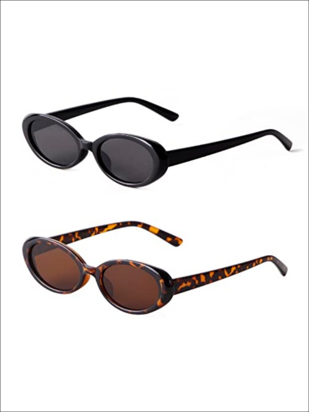 Retro Oval Sunglasses for Women 90s Y2K Vintage Narrow Slim UV400